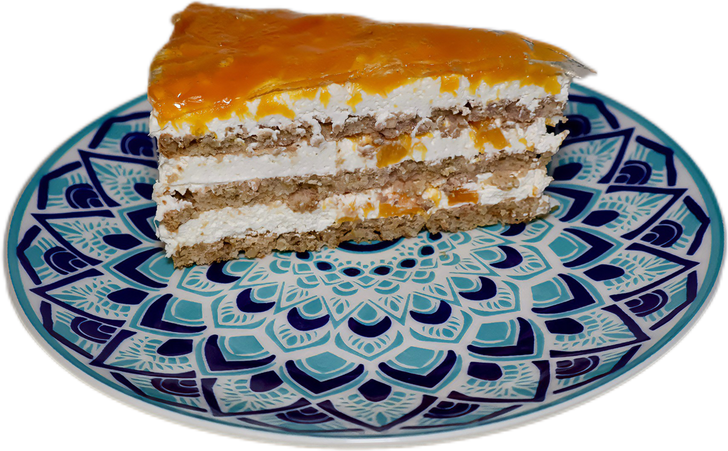 Прасковена (праскови, сметана, орехови блатове)