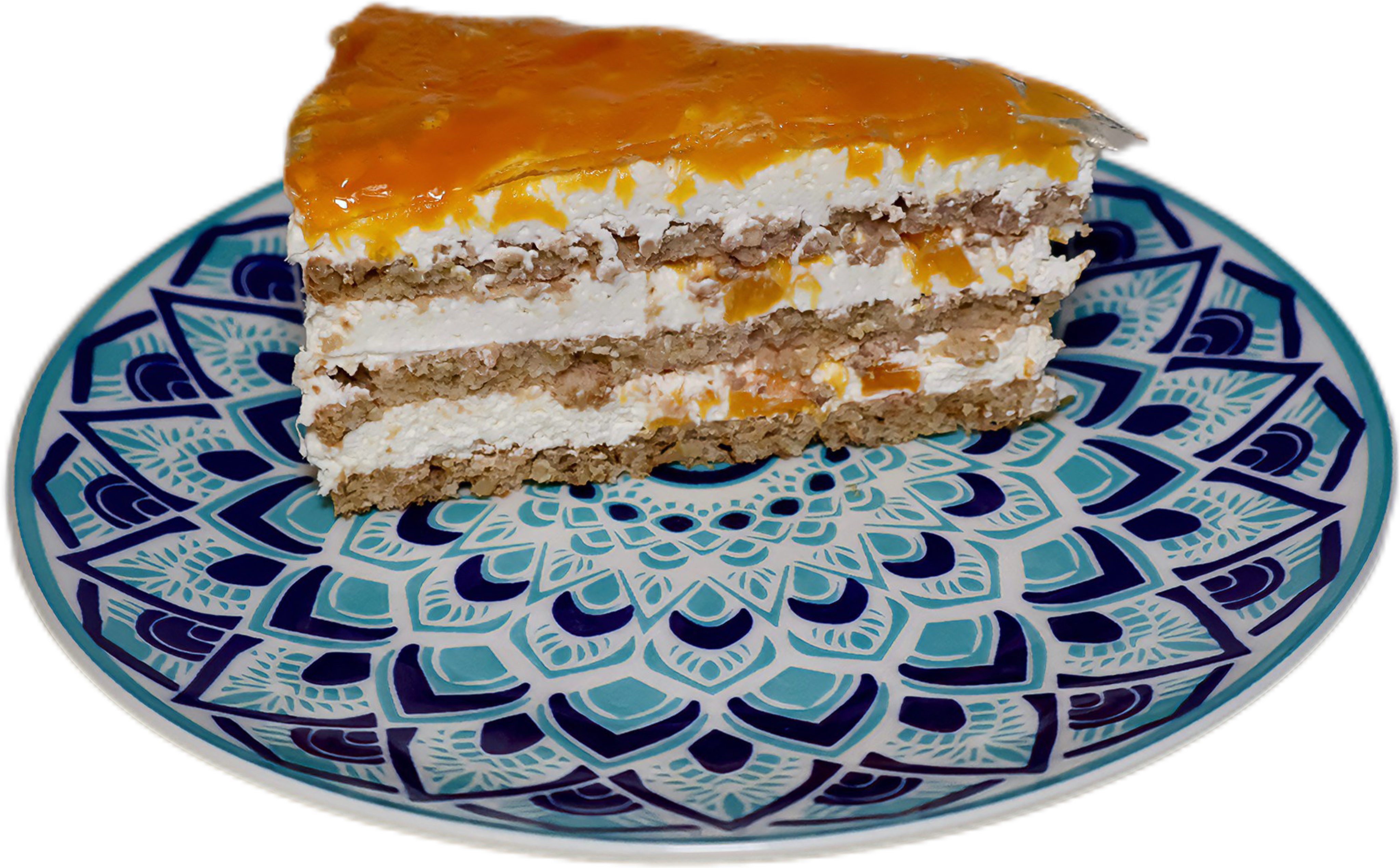 Прасковена (праскови, сметана, орехови блатове)