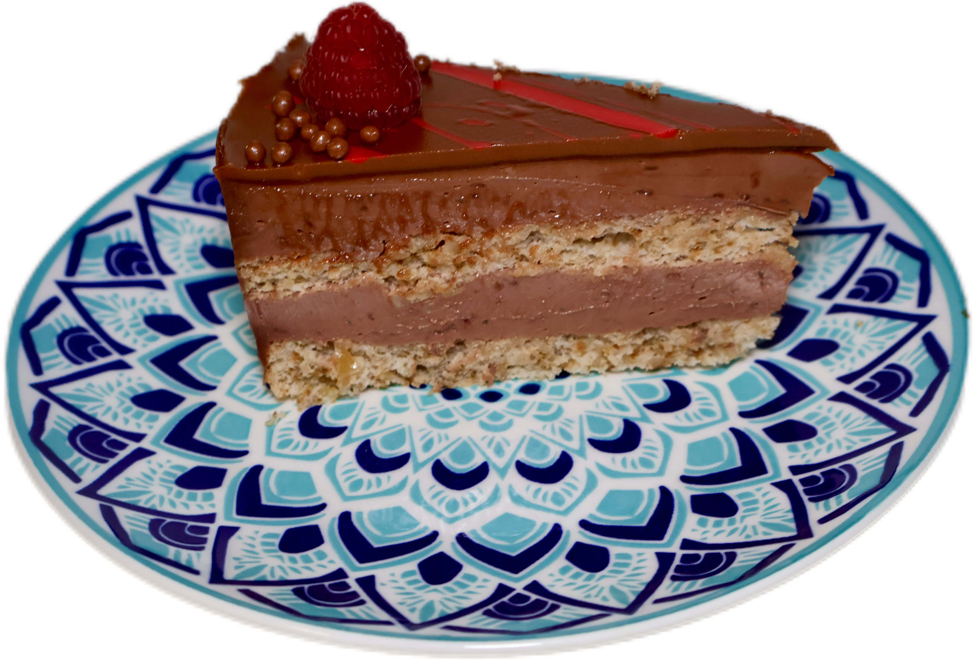 Шоколадова малина (шоколад, орехи, малини)