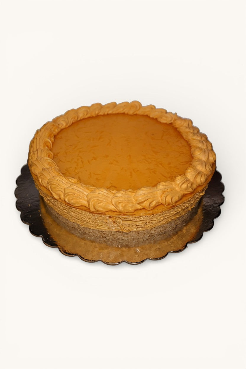 Тиквен чийзкейк (тиква, крема сирене, бисквитен блат)