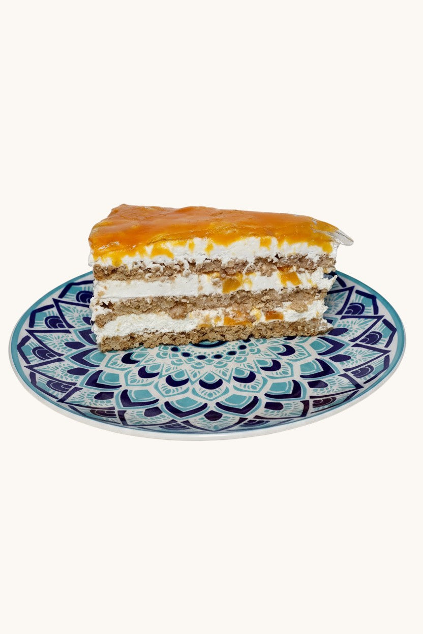 Прасковена (праскови, сметана, орехови блатове)